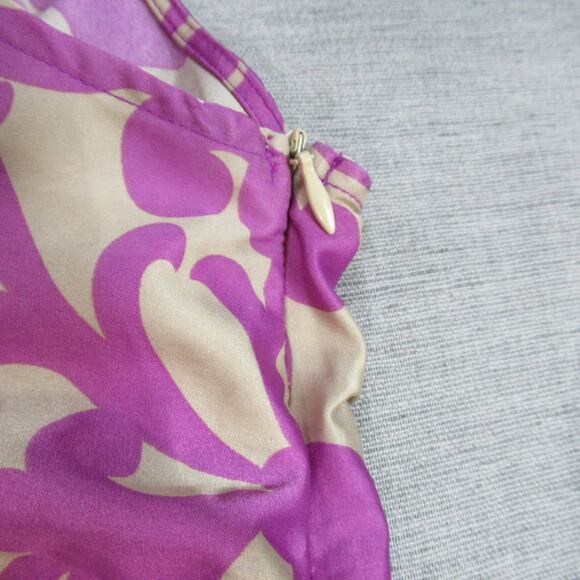 dELiAs Dress Womens Size 9 Purple Gray Tan Satin Conservative Elegant Cocktail - Picture 4 of 12
